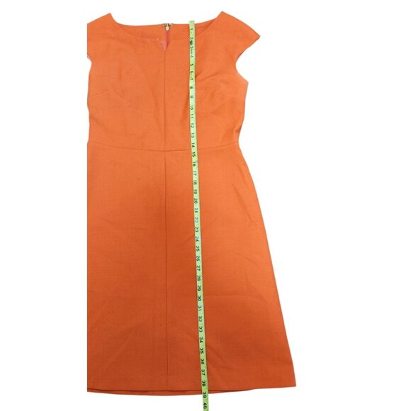 Tory Burch Rust Orange Sheath Dress Size 12 Wool Blend Cap Sleeve Knee Length - Picture 8 of 15